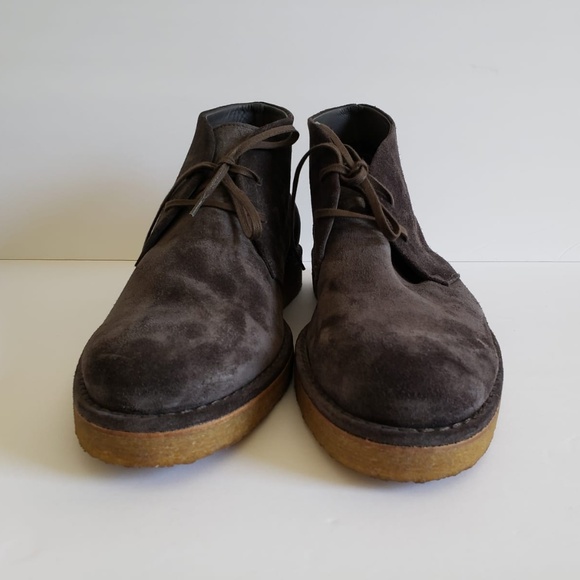 Vince Crofton Grey Suede Crepe Sole Chukka Boots - Picture 4 of 6